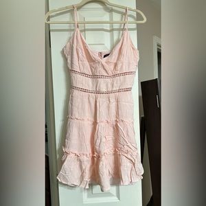 Ladder Trim Dusty Rose Dress